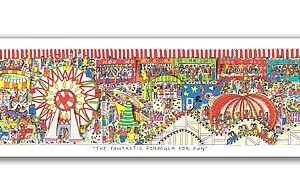 James Rizzi - THE FANTASTIC FORMULA FOR FUN - Original 3D Bild drucksigniert-Alu...