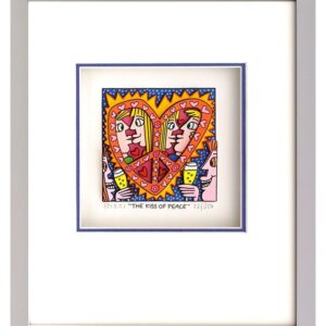 James Rizzi - THE KISS OF PEACE  - Original 3D Bild drucksigniert-alurahmen-AP E...