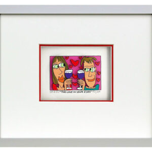 James Rizzi - THE LOVE IN YOUR EYES  - Original 3D Bild drucksigniert-alurahmen-...