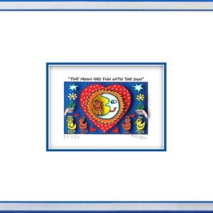 James Rizzi - THE MOON HAS FUN WITH THE SUN  - Original 3D Bild drucksigniert