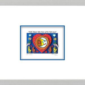 James Rizzi - THE MOON HAS FUN WITH THE SUN  - Original 3D Bild drucksigniert