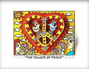 James Rizzi - THE POWER OF PEACE   - Original 3D Bild drucksigniert