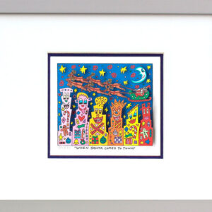 James Rizzi - When Santa Comes To Town - Original 3D Bild drucksigniert-alurahme...