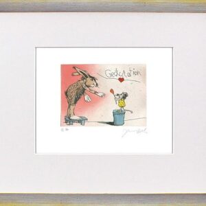 Janosch - GRATULATION DU LIEBER HASE - original Radierung handsigniert-silber ge...