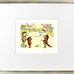 Janosch - HALLO HERR FUCHS WIE GEHT'S DENN SO - original Radierung handsigniert-...