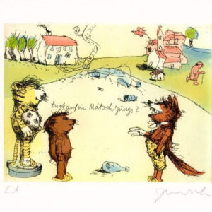 Janosch - HALLO HERR FUCHS WIE GEHT'S DENN SO - original Radierung handsigniert ...