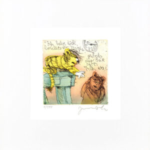 Janosch - ICH LIEBE DICH BRÜLLTE DER TIGER  - original Radierung handsigniert