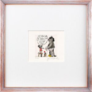 Janosch - ICH LIEBE DICH DU KLEINE FUZZI - original Radierung handsigniert-silbe...