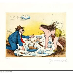 Janosch - PICKNICK MIT LYDIA - original Radierung handsigniert - ohne Rahmen PP