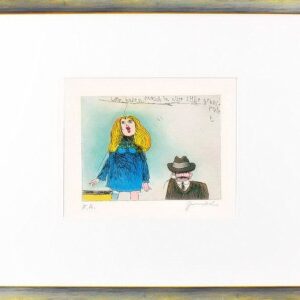 Janosch - WIR HABEN ENDLICH IN ALLER STILLE GEHEIRATET - original Radierung hand...