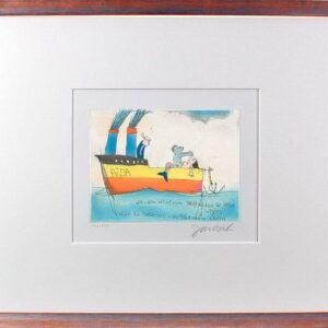 Janosch - WIR LIEBTEN UNS AUF EINEM SCHIFF - original Radierung handsigniert-sil...