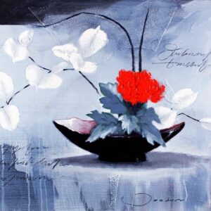 Original Mischtechnik  - OPEN FLOWER - Modernes Leinwanbild