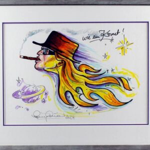 Jörg Knör Bilder - Wie ein Komet - Original Karikatur - Unikat