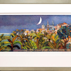 Jutta Votteler - Stadt am Meer - Original Farb-Radierung - limitiert und handsig...