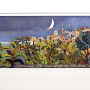 Jutta Votteler - Stadt am Meer - Original Farb-Radierung - limitiert und handsig...