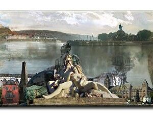 Koblenz Panorama Collage - Leinwandbild-40 x 150 cm