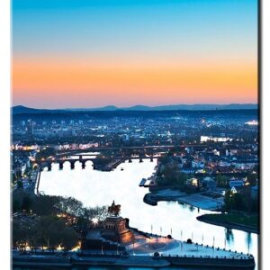 Leinwandbild Koblenz Abendstimmung - Hochformat-40 x 60 cm