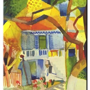 August Macke Bilder - Innenhof des Landhauses in St. Germain-60 x 80 cm