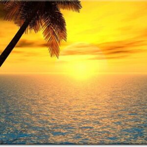 modernes Leinwandbild - Sunset-70 x 80 cm