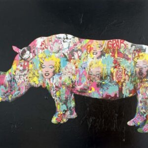 Maria De Campos - Pop Art Rinocéros - serielles Unikat