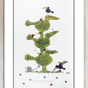 Michael Ferner Bilder - GARTENKRÄHE DELUXE - Original Grafik