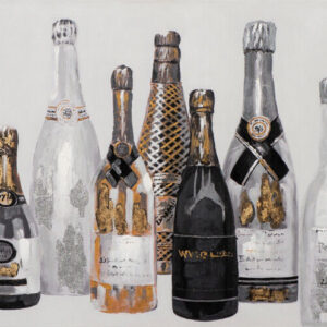 Modernes Leinwandbild - BOTTLES - handüberarbeitete Mischtechnik