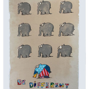 Otto Waalkes Bilder - BE DIFFERENT - BRITTOFANT - Original Grafik auf Büttenpapi...