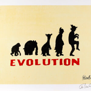 Otto Waalkes Bilder - EVOLUTION - Original Grafik auf Büttenpapier