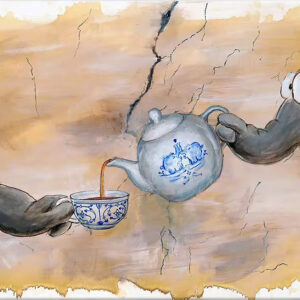 Otto Waalkes Bilder - CREATION OF OSTFRIESENTEE - ORIGINAL PIGMENTGRAFIK AUF LEI...