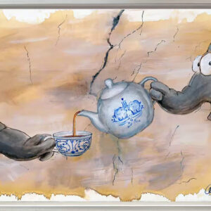 Otto Waalkes Bilder - CREATION OF OSTFRIESENTEE - ORIGINAL PIGMENTGRAFIK AUF LEI...