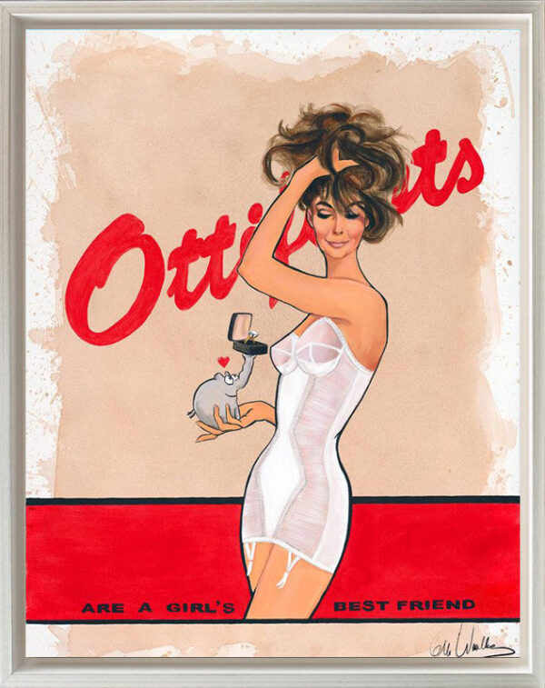 1 Otto Waalkes Bilder - GIRL'S BEST FRIEND - Original Leinwand-Pigmentgrafik han...