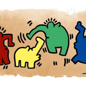 Otto Waalkes - HOMMAGE AN KEITH HARING - Original Grafik auf Büttenpapier