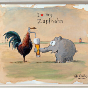 Otto Waalkes - I LOVE MY ZAPFHAHN - Original Pigmentgrafik auf Leinwand
