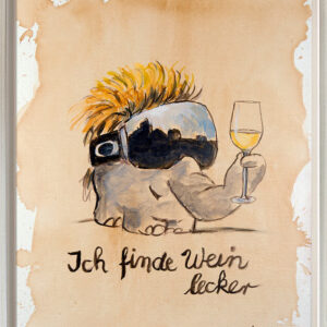 Otto Waalkes - ICH FINDE WEIN LECKER - Original Pigmentgrafik auf Leinwand