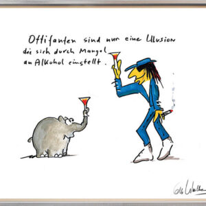 Otto Waalkes - ILLUSION III - UDO LINDENBERG - Original Pigmentgrafik auf Leinwa...