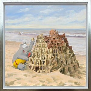 Otto Waalkes Bilder - TURMBAU von Bärbel - original Pigmentgrafik auf Leinwand