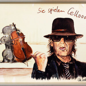 Otto Waalkes - Sie spielen Cellooo - ORIGINAL PIGMENTGRAFIK AUF LEINWAND