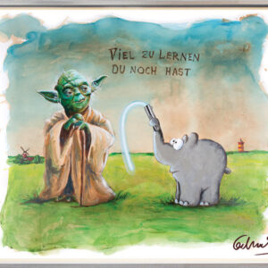 Otto Waalkes - VIEL ZU LERNEN DU NOCH HAST VII - Original Pigmentgrafik auf Lein...