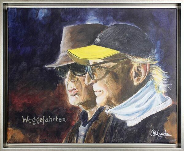 Otto Waalkes Bilder - WEGGEFÄHRTEN VI - original Pigmentgrafik auf Leinwand