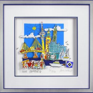 Paolo Randazzo - I LOVE HAMBURG - HSV - Original 3D Bild handsigniert