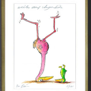 Peter Bauer - WEITER AUF AUGENHÖHE - orig. Pigmentgrafik handsigniert