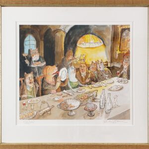 Peter Bauer - Tafel - original Pigmentgrafik handsigniert