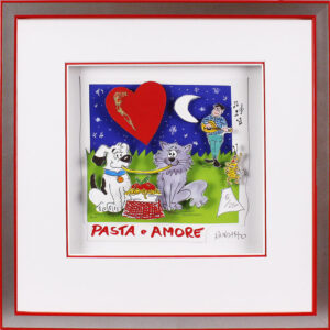 Paolo Randazzo - PASTA E AMORE - CANE E GATTO - Original 3D Bild handsigniert