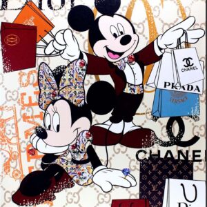 Sergi Miró - LUXURY MINNIE & MICKEY - original Mischtechnik auf Leinwand - Unika...