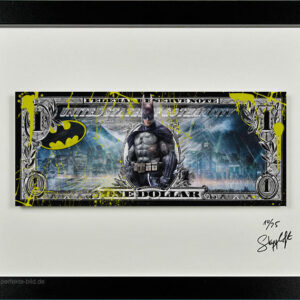 SKYYLOFT - Batman meets Dollar - Bild mit Museumsglas und Bilderrahmen