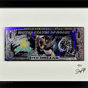 SKYYLOFT - Rolex Batman Dollar - Bild mit Museumsglas und Bilderrahmen