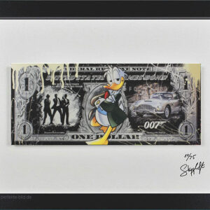 SKYYLOFT - James Bond II Dollar - Bild mit Museumsglas und Bilderrahmen