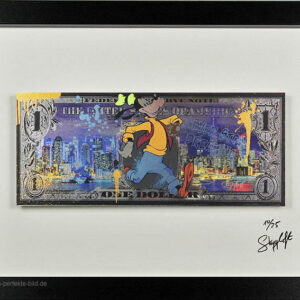 SKYYLOFT - Never stop dreaming Dollar - Bild mit Museumsglas und Bilderrahmen