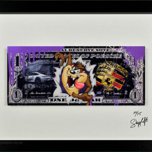 SKYYLOFT - Porsche Tasmanischer Teufel Dollar - Bild mit Museumsglas und Bilderr...