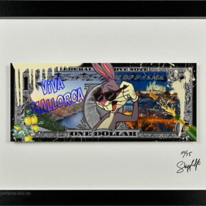 SKYYLOFT - Viva Mallorca Dollar - Bild mit Museumsglas und Bilderrahmen